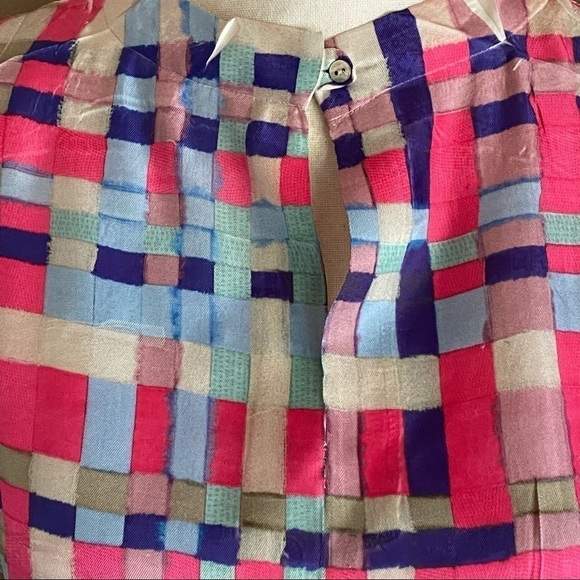 Cotélac France Watercolor Block Pattern Blouse - Picture 2 of 8